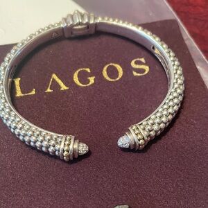 LAGOS Silver Beaded Cuff Bracelet